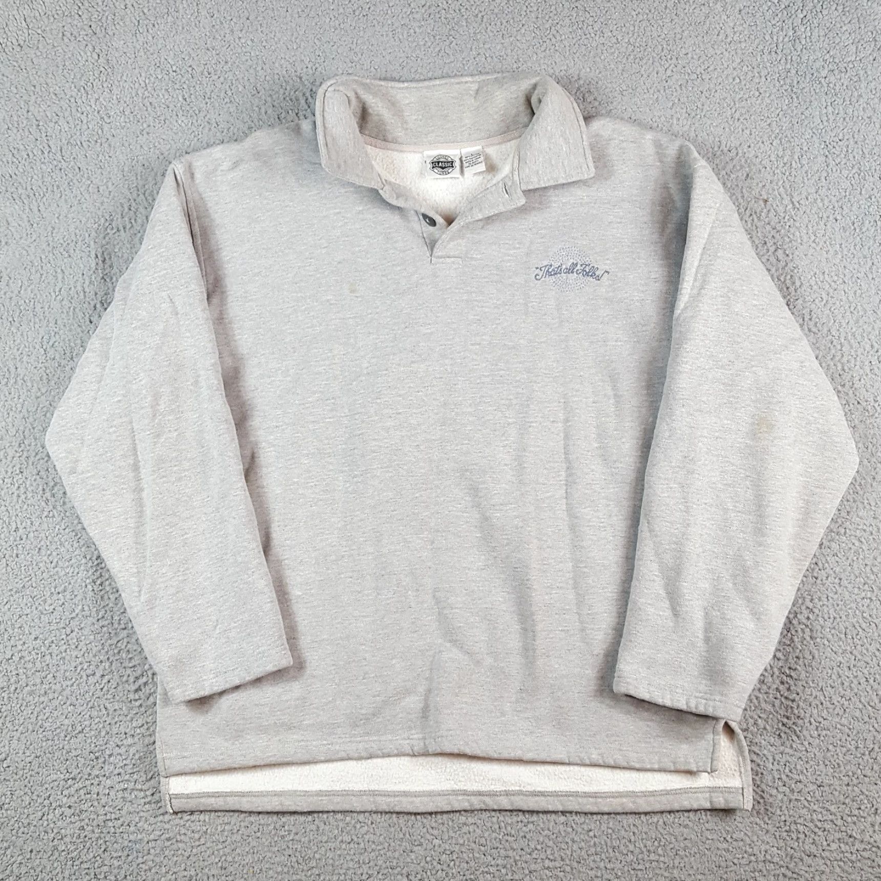 Vintage Vintage Looney Tunes Sweatshirt Mens Size L Collared Pullover Graphic Print 90s Cartoon Gray Pullover Sweatshirt Size US L / EU 52-54 / 3 - 2 Thumbnail