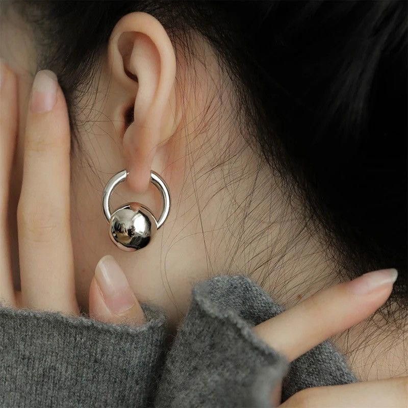 Other Silver Color Ball Earrings Size ONE SIZE - 1 Thumbnail