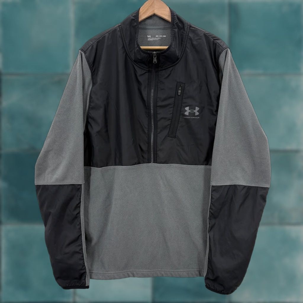 Under Armour Under Armour Jacket Mens 2XL Gray Colorblock Fleece Half Zip Loose Fit Zip Pockets Casual Activewear Mens Size US XXL / EU 58 / 5 - 1 Thumbnail