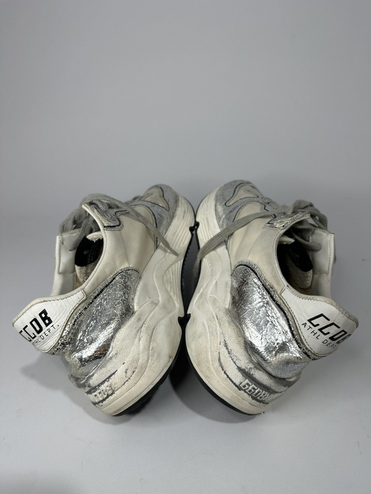 Golden Goose Golden Goose White & Silver Running Sole Women’s Sneakers. Size US 5.5 / EU 38 - 7 Thumbnail