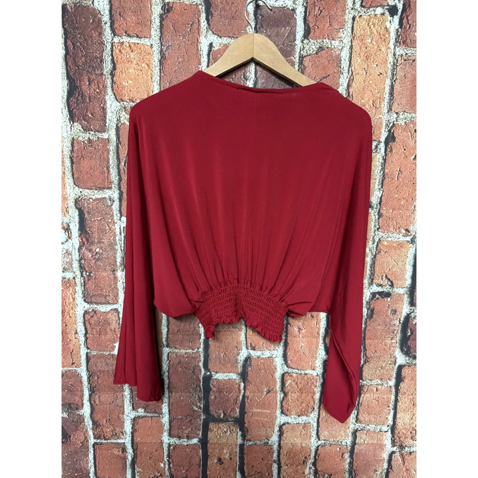 Vintage Touch Me Blouse Womens Top Vintage Y2K Small Red Sleeveless Crew Neck Button Chiffon Ruffle Size S / US 4 / IT 40 - 4 Thumbnail