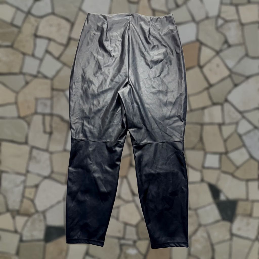 Fabletics Fabletics 2X Black Faux Leather HighRise Pants Stretchy Comfort Women Plus Size 2X Size 40" / US 18 - 1 Thumbnail