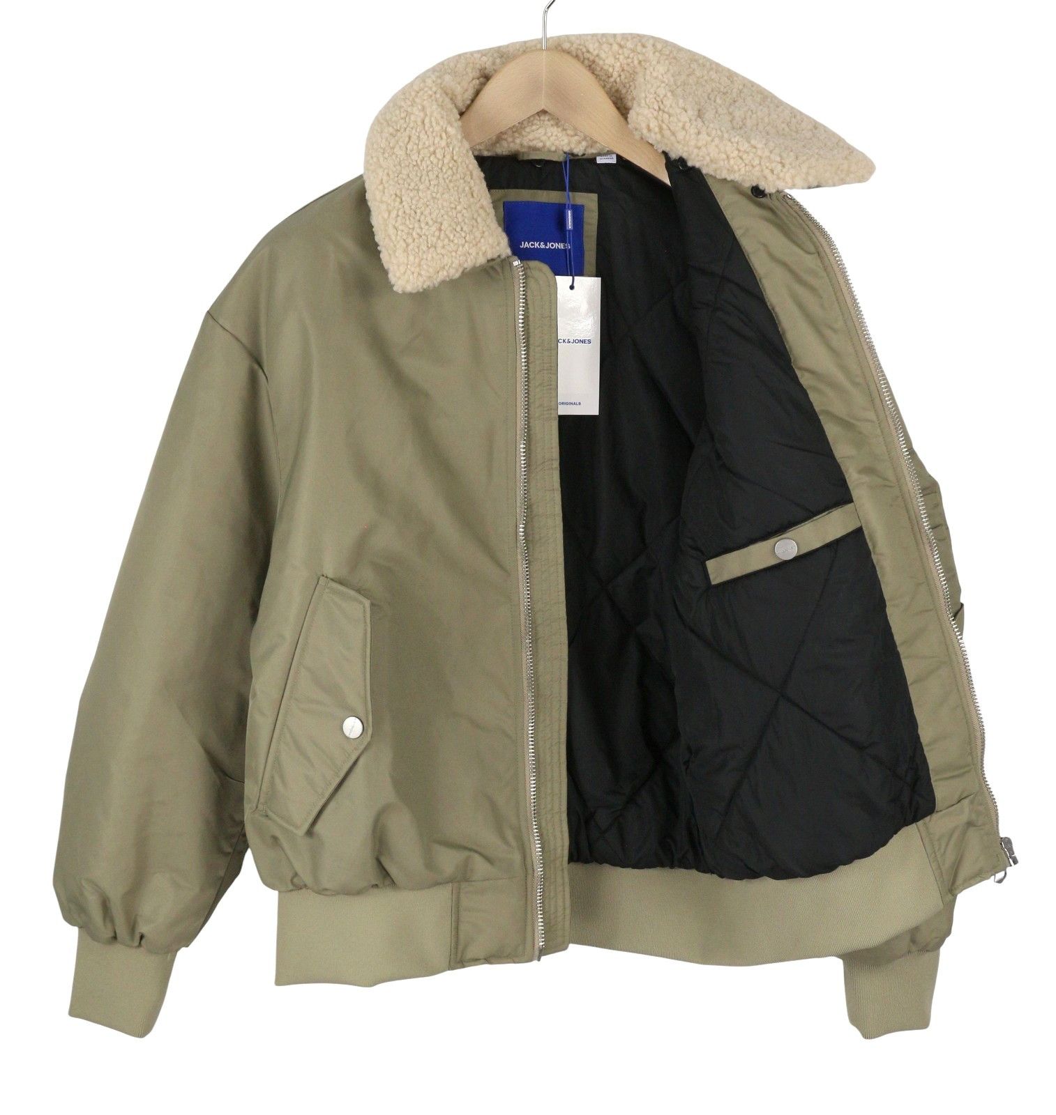 Jack & Jones JORQUEENS BOMBER M Silver Sage Oversized Zip 88020 Size US M / EU 48-50 / 2 - 4 Thumbnail