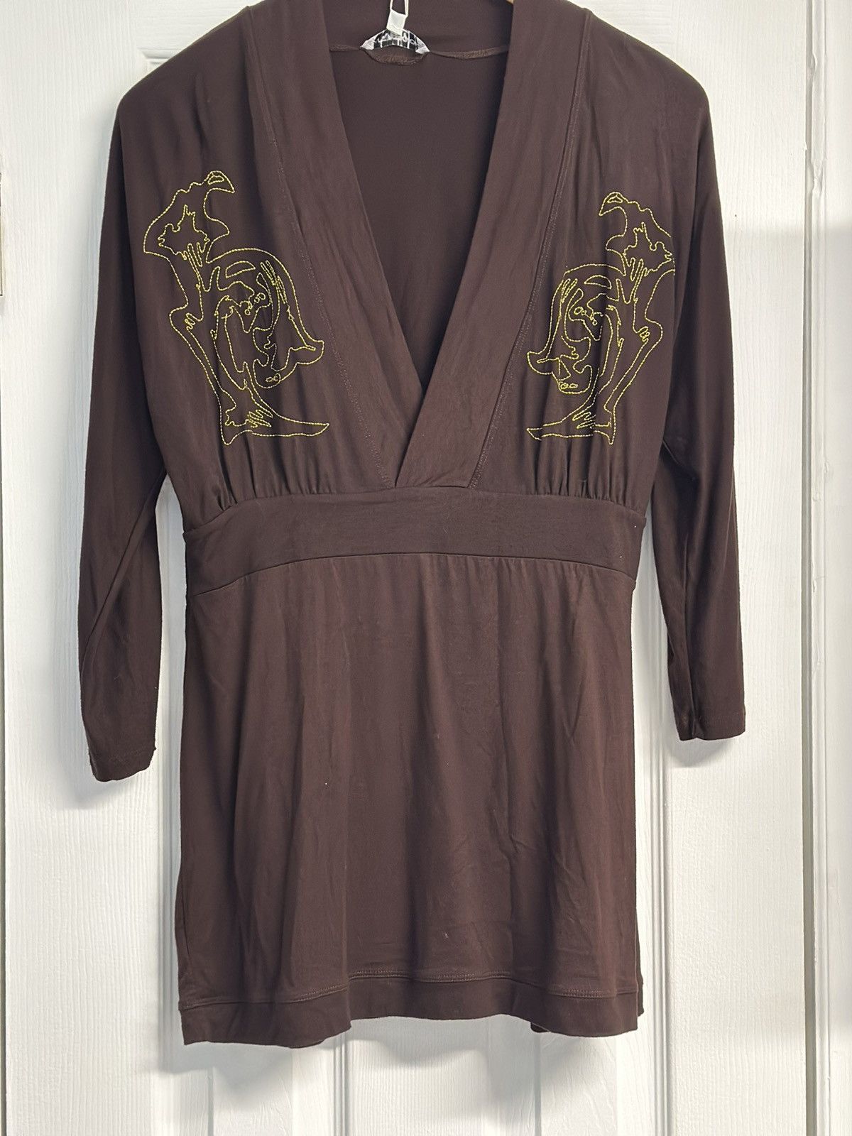 Other Vintage Vertigo Brown Blouse Size L / US 10 / IT 46 - 1 Thumbnail