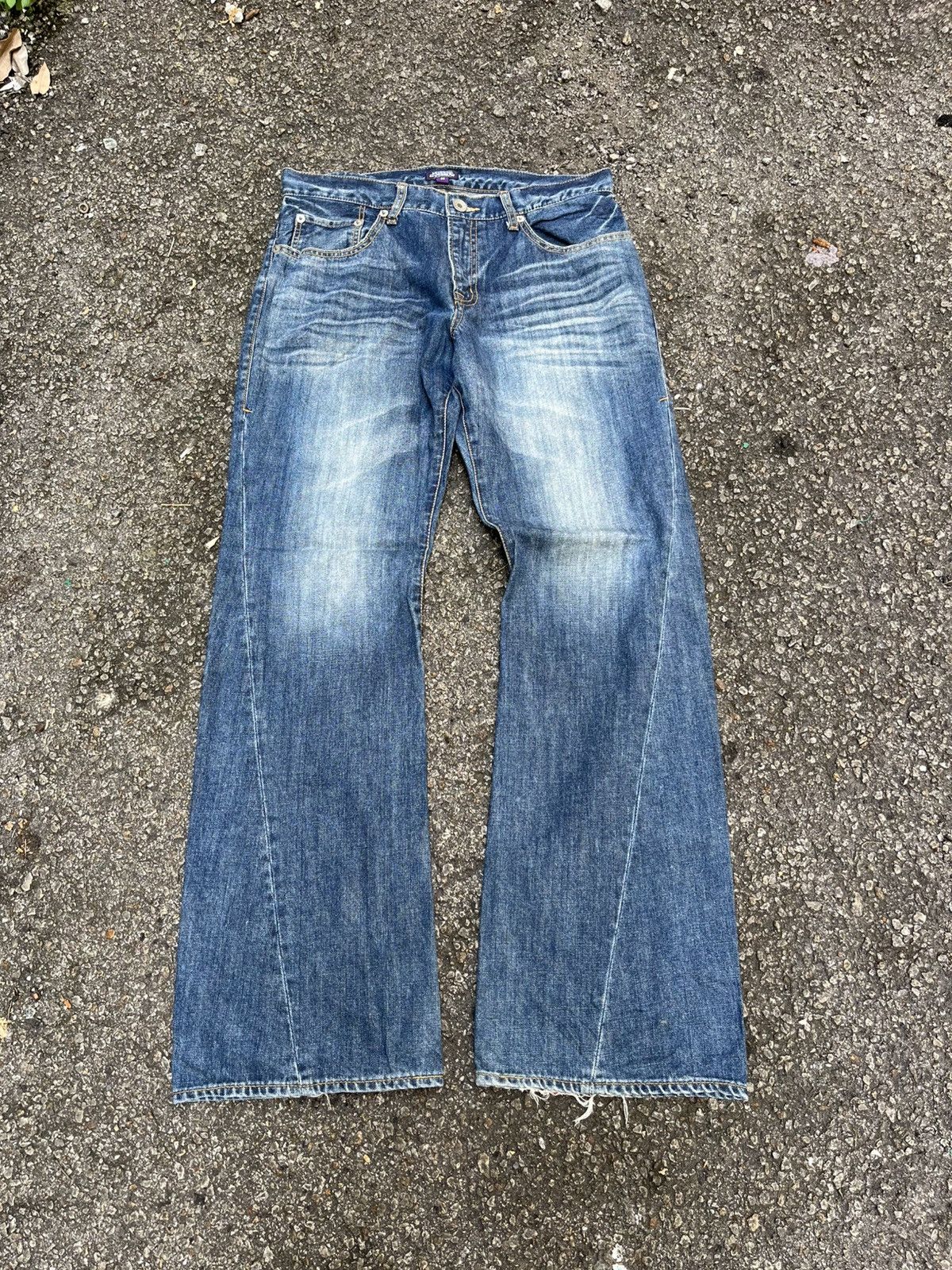 Hysteric Glamour Flare Jeans Clawmark Purple & Yellow Boot Cut Denim Punk Size US 34 / EU 50 - 1 Thumbnail