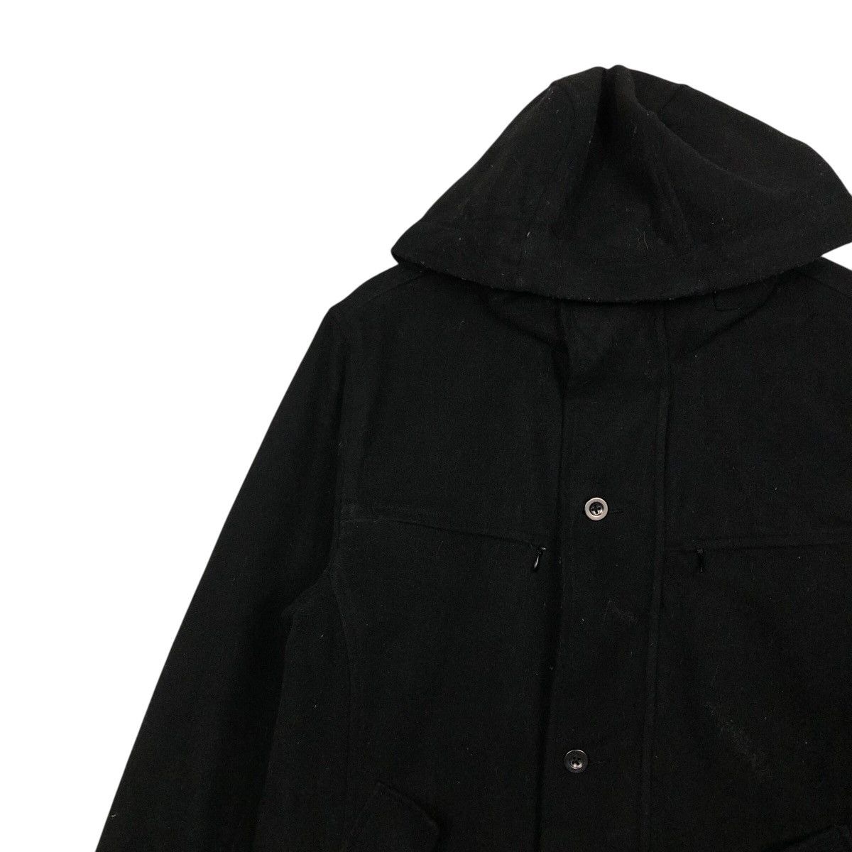 In The Attic 📌Rich Black Vintage Wool Biker Jacket In The Attic Punk Cut Size US L / EU 52-54 / 3 - 8 Thumbnail