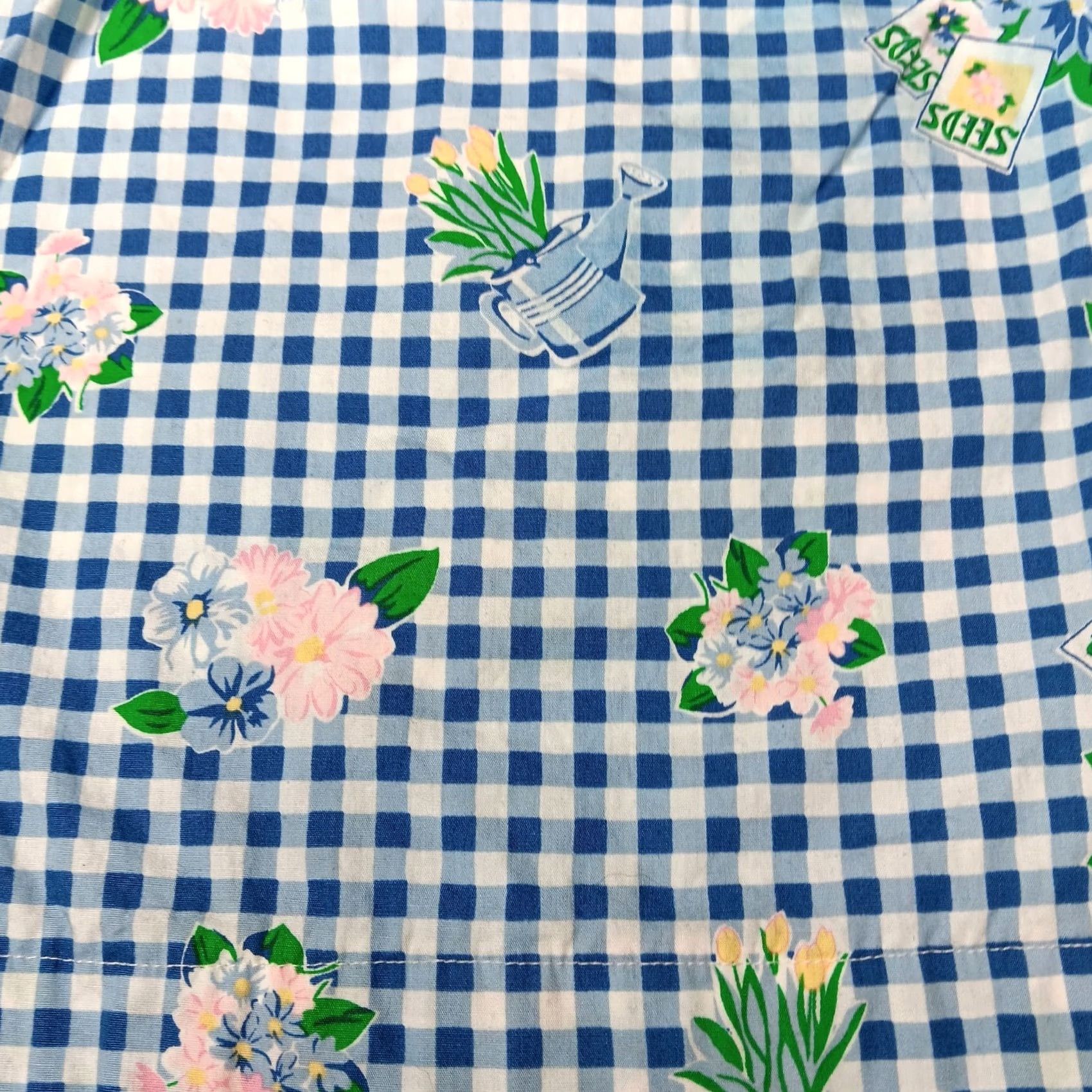 Vintage VINTAGE The Eagle's Eye Shorts Womens M Plaid Flower Garden Pleated Bow Blue 100% Cotton Spring Summer Fall Size 32" / US 10 / IT 46 - 3 Thumbnail
