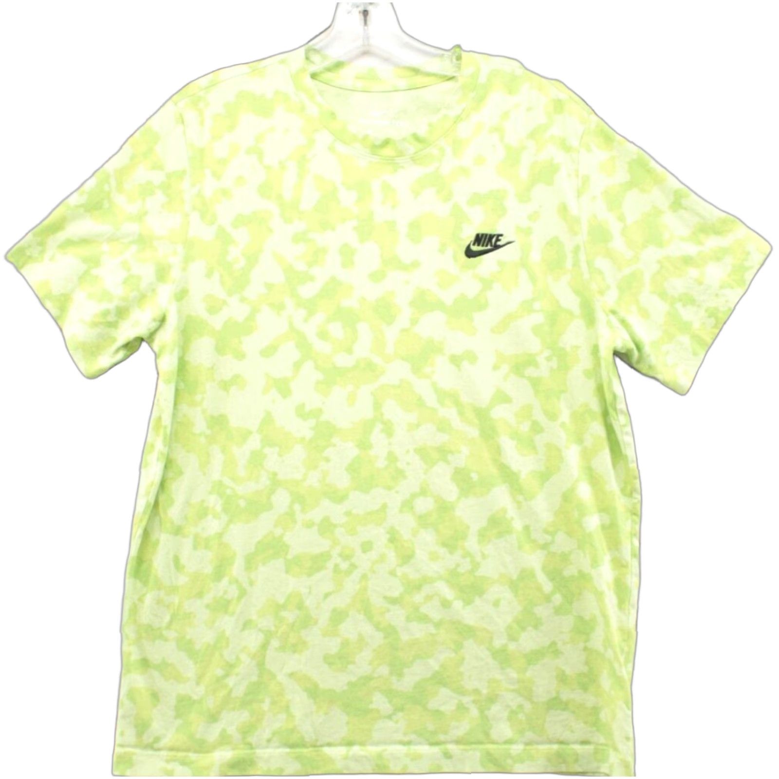 Nike Nike Sportswear T-Shirt Mens Large Short Sleeve Crew Neck Lime Green Camo Cotton Size US L / EU 52-54 / 3 - 1 Thumbnail