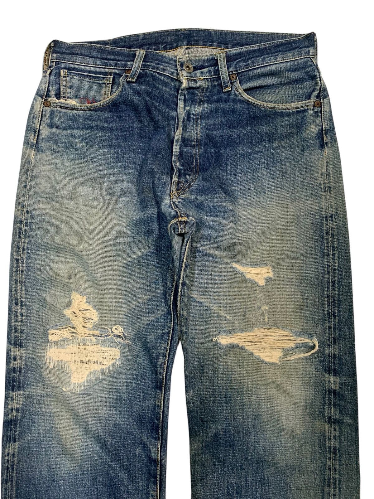 Kapital VINTAGE KAMAKURA SELVEDGE FADED JAPANESE DISTRESSED DENIM Size US 33 - 6 Thumbnail