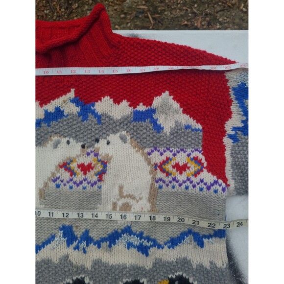 Other Vtg Wool Handknit Metropolitan Sweater Polar Bear Penguins Size US L / EU 52-54 / 3 - 7 Thumbnail