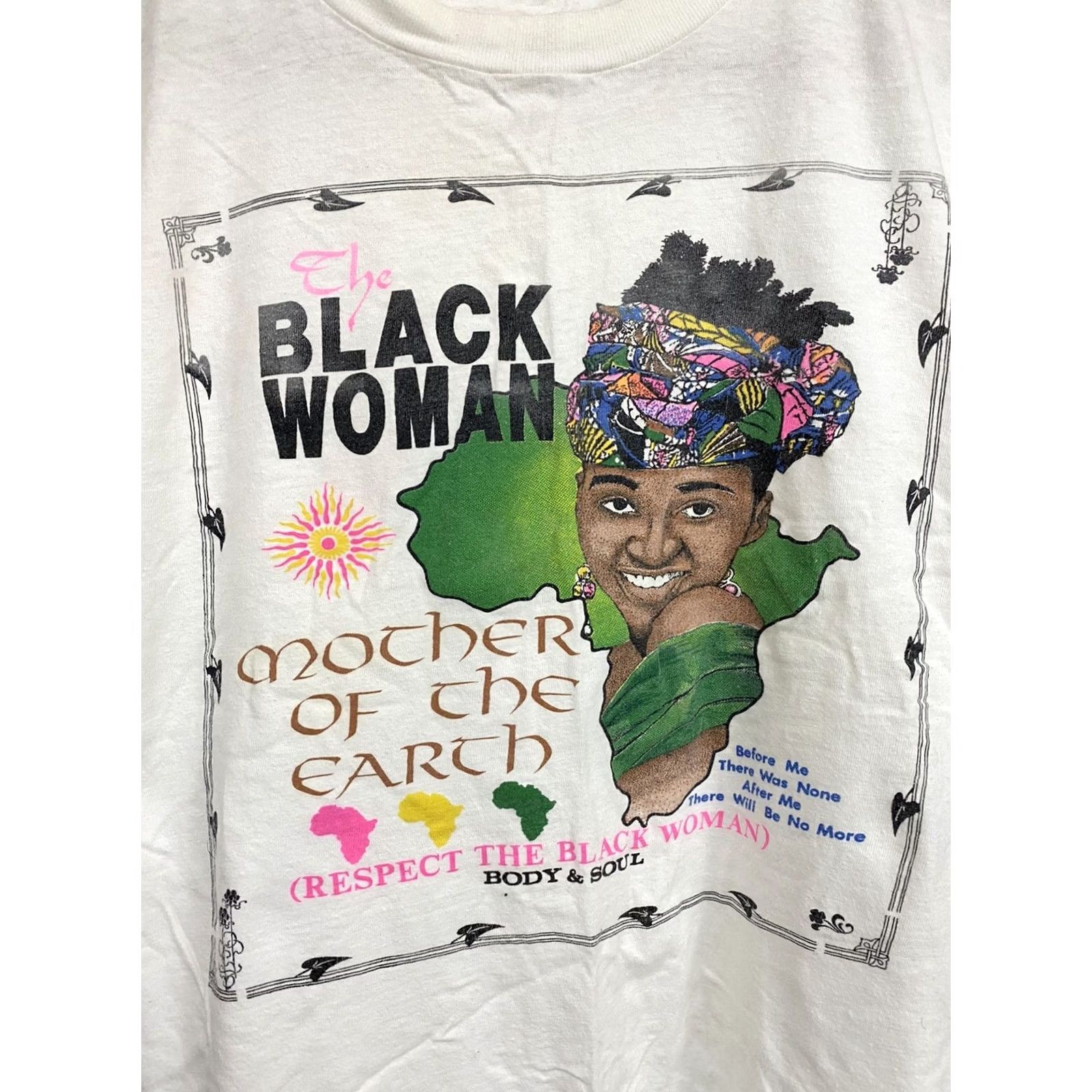 MOTHER VTG The Black Woman Mother Of The Earth Rap HBCU Single Stitch T-Shirt L White Mens Shirts Size US L / EU 52-54 / 3 - 2 Thumbnail