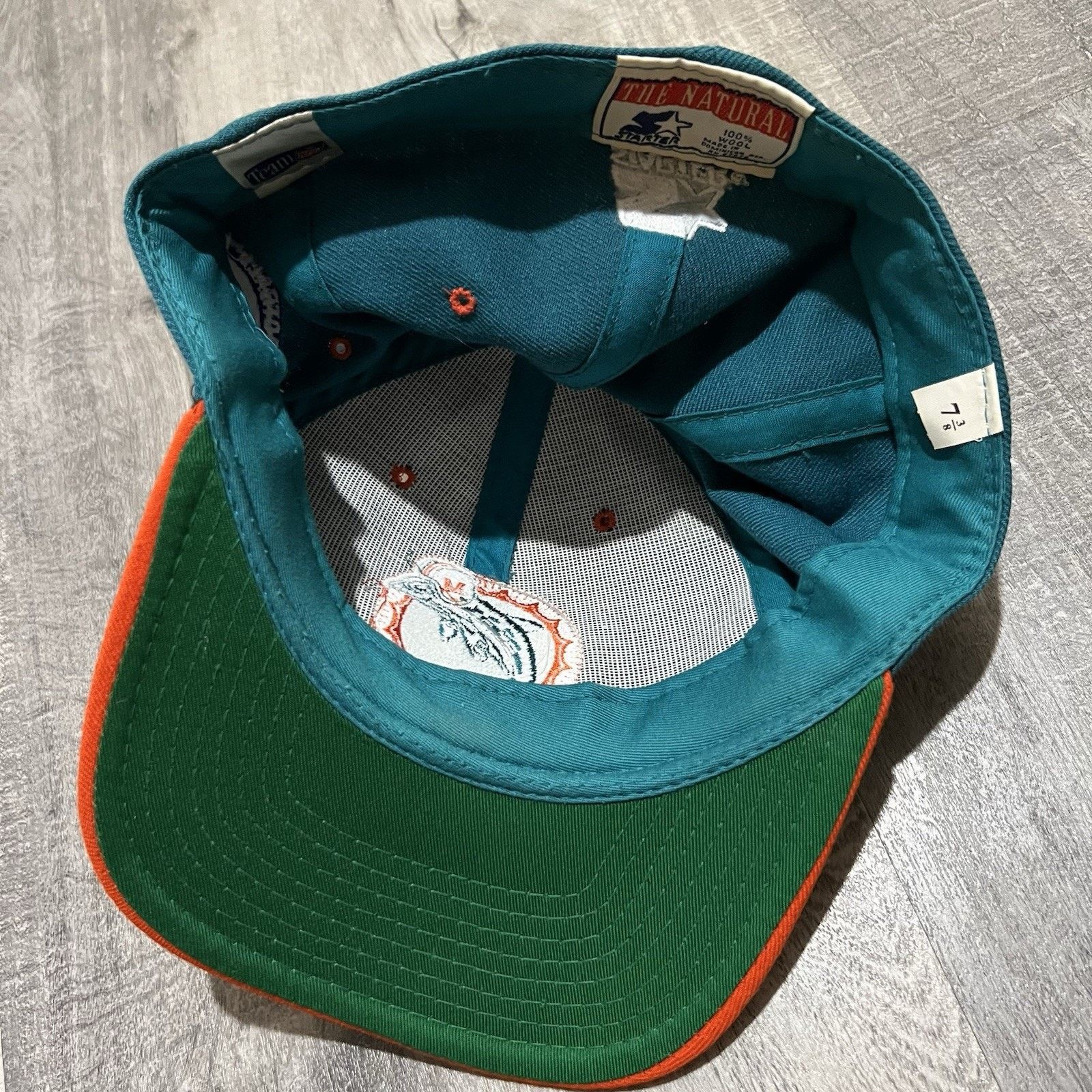 Starter VTG Miami Dolphins Starter Wool NFL Fitted Hat Cap Sz 7 3/8 Size ONE SIZE - 4 Thumbnail