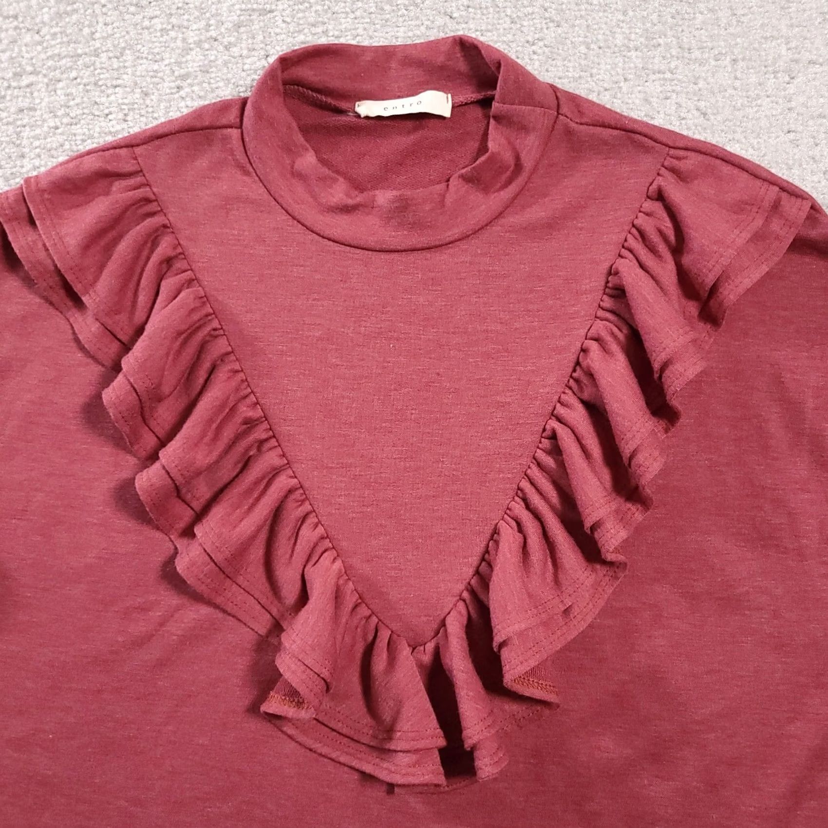 Pinko VINTAGE Entro Shirt Womens Small Pink Long Sleeve Stretch Mock Neck Pullover USA Made Bohemian Size S / US 4 / IT 40 - 3 Thumbnail