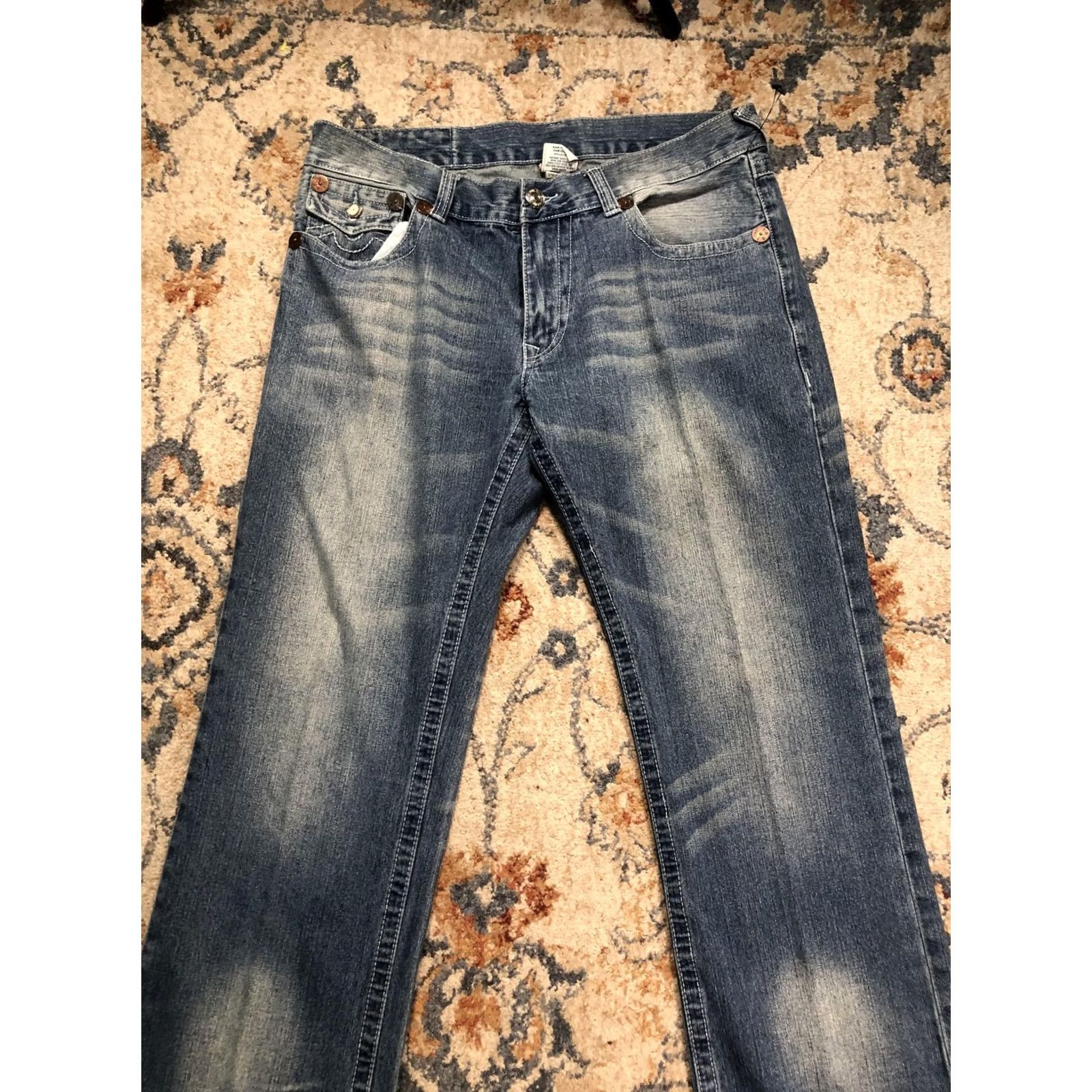 True Religion True Religion Billy Jeans Mens 38x32 Blue Med Wash Relaxed Bootcut Denim USA Size US 38 / EU 54 - 3 Thumbnail