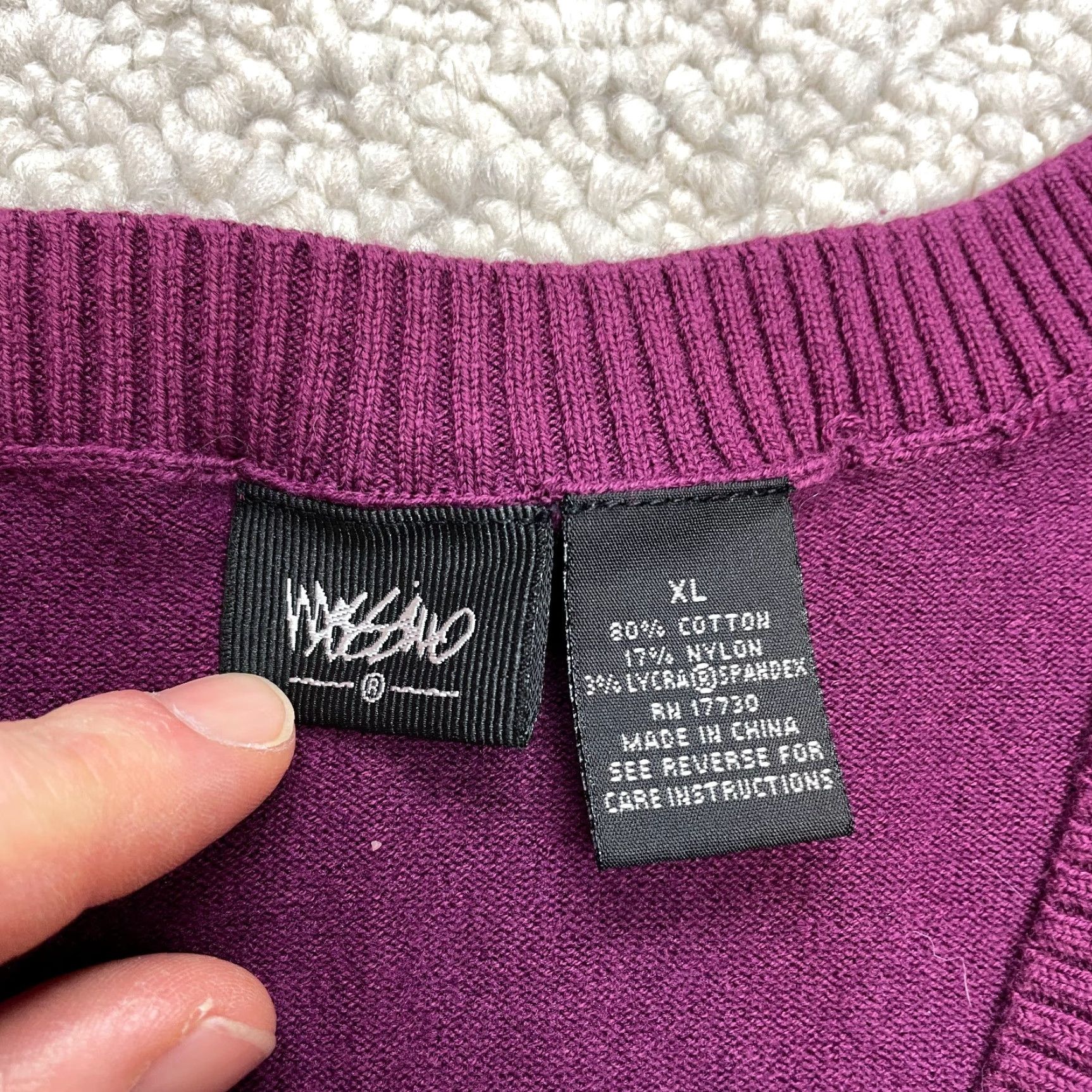 Mossimo VINTAGE Mossimo Sweater Vest Womens XL Sleeveless Purple V Shirt? Size XL / US 12-14 / IT 48-50 - 5 Thumbnail