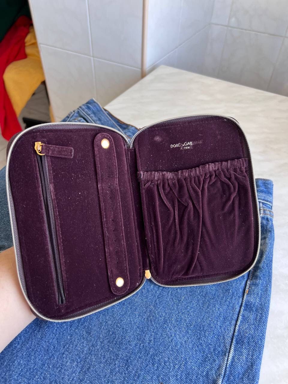 Dolce & Gabbana D&G Intense cosmetic velour inch pouch bag vintage violet Size ONE SIZE - 6 Thumbnail