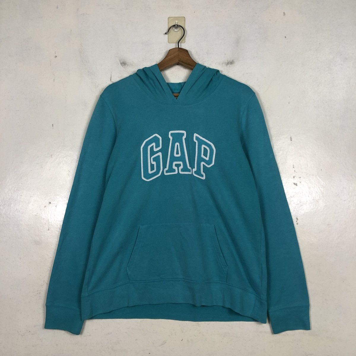 Japanese Brand 📌Vintage Hoodie Pull Over Gap Ocean Green Spell Out Size US L / EU 52-54 / 3 - 13 Thumbnail