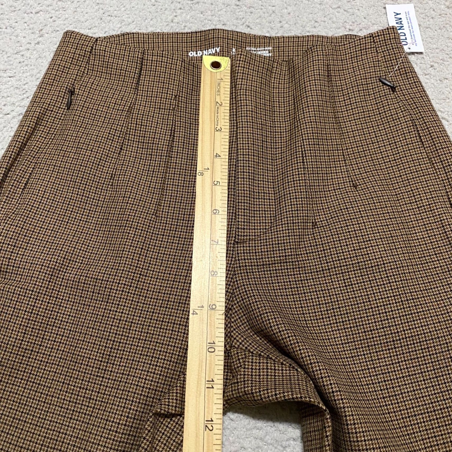 Old Navy Old Navy Womens Tall Pants Brown Plaid Pixie Skinny Ankle High Rise Pockets 2 Size 26" / US 2 / IT 38 - 7 Thumbnail