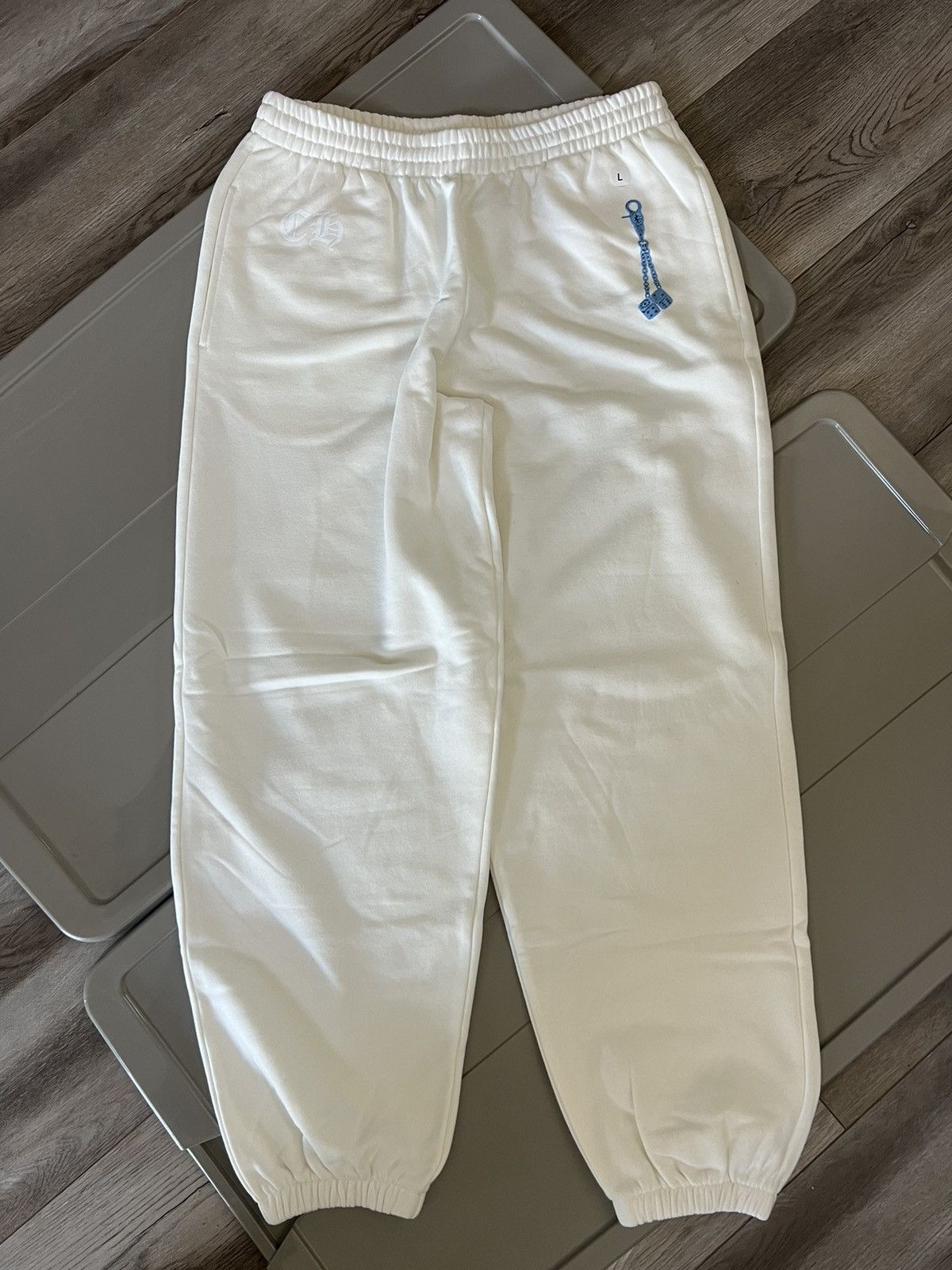 image of Chrome Hearts Fontaine Bleau Las Vegas Sweat Pants in White, Men's (Size 34)