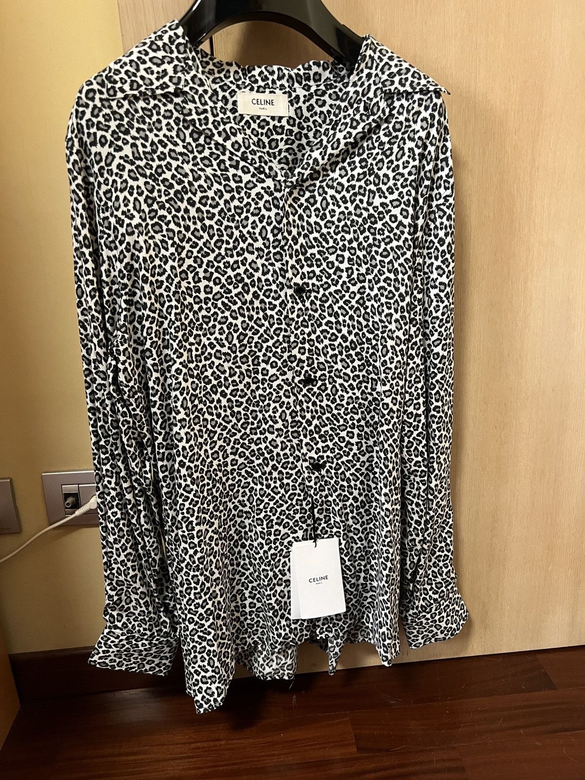 Celine Celine Leopard Print Silk Shirt | Grailed