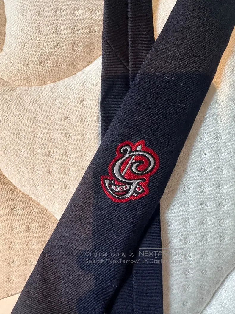 Gucci Gucci Dark blue snake-shaped embroidered tie Size ONE SIZE - 2 Thumbnail