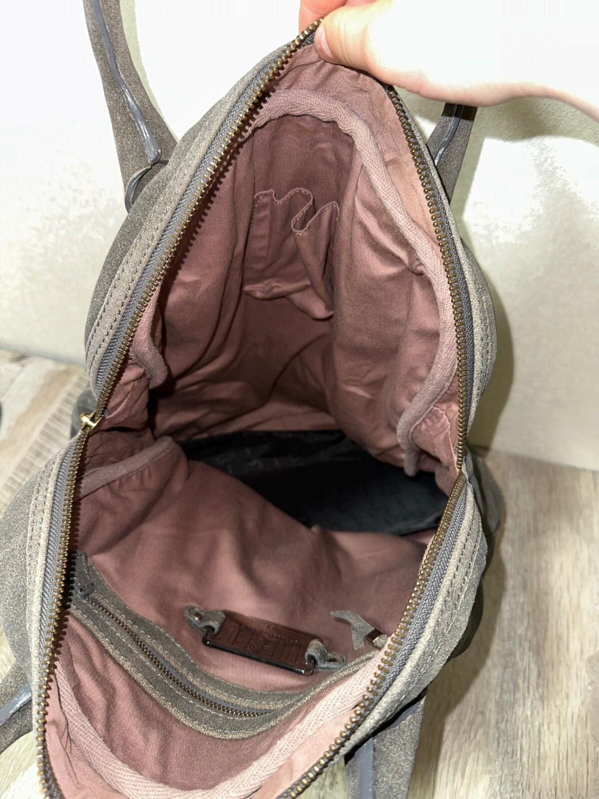 Diesel Diesel Grey Suede Leather Handbag Medium/Large Size ONE SIZE - 12 Thumbnail