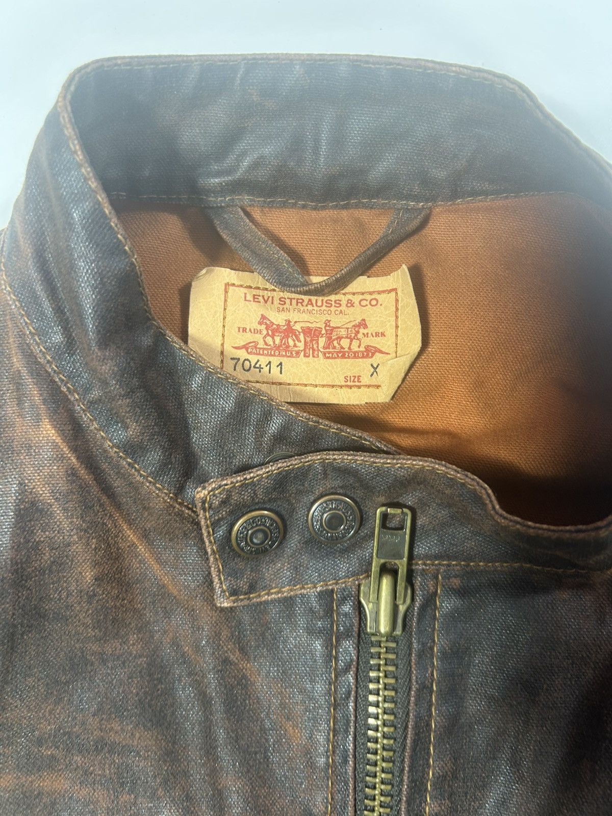 Levi's Vintage Clothing XL mens Levi Strauss70411 coated brown cotton jacket Size US XL / EU 56 / 4 - 2 Thumbnail