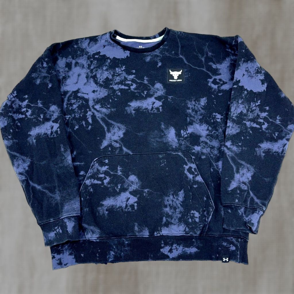 Under Armour Under Armour Sweatshirt Men Medium Black Purple Project Rock Crew Neck Tie Dye Size US M / EU 48-50 / 2 - 1 Thumbnail
