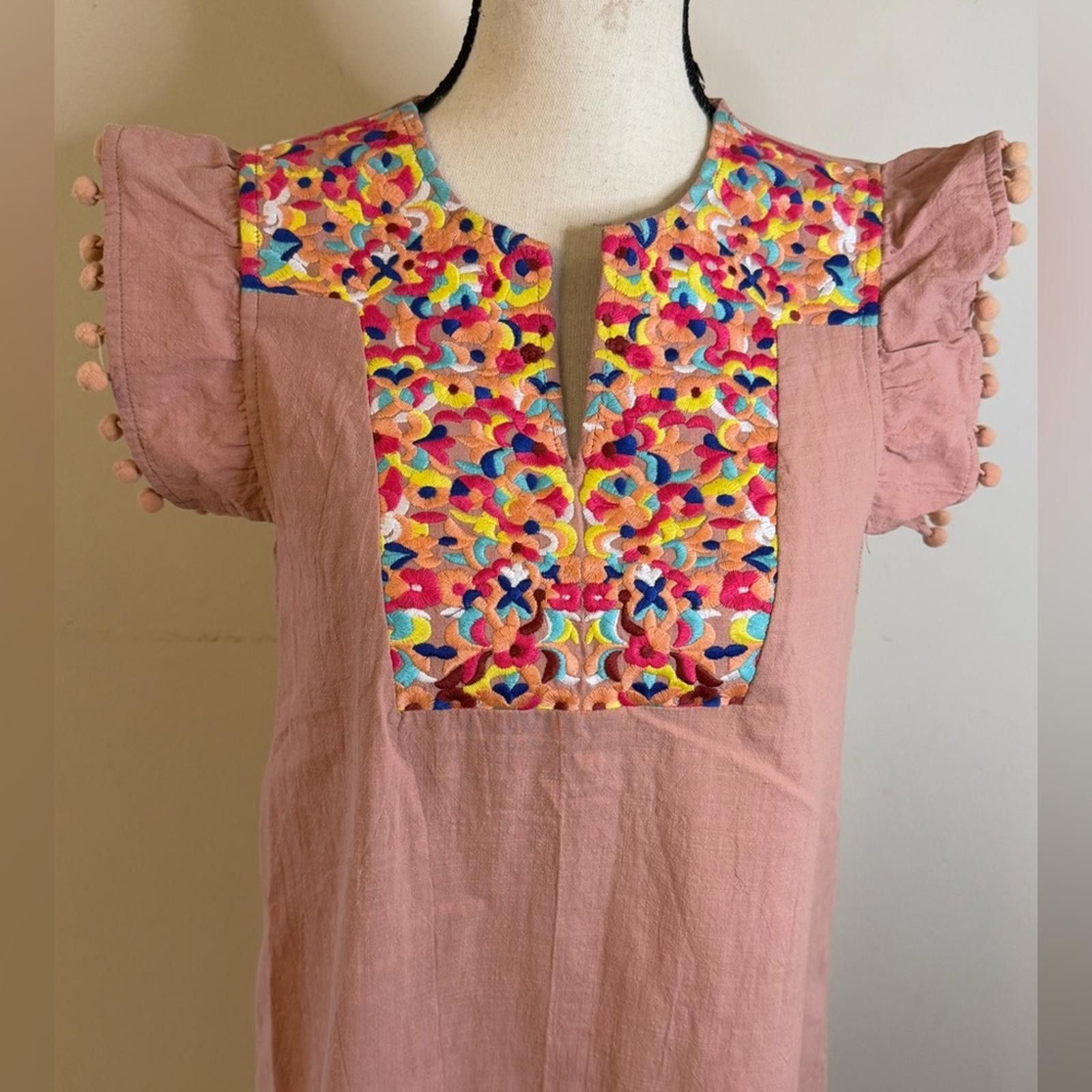 Other Kirundo pink embroidered pom pom midi sheath dress SZ SM Size S / US 4 / IT 40 - 4 Thumbnail