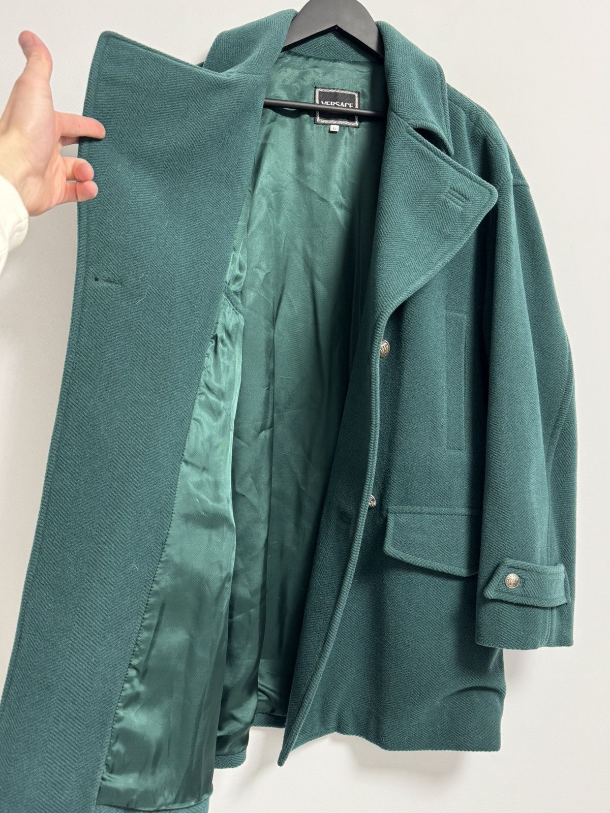 Versace Versace Coat Men’s Green Wool Luxury Coats Size US L / EU 52-54 / 3 - 12 Thumbnail