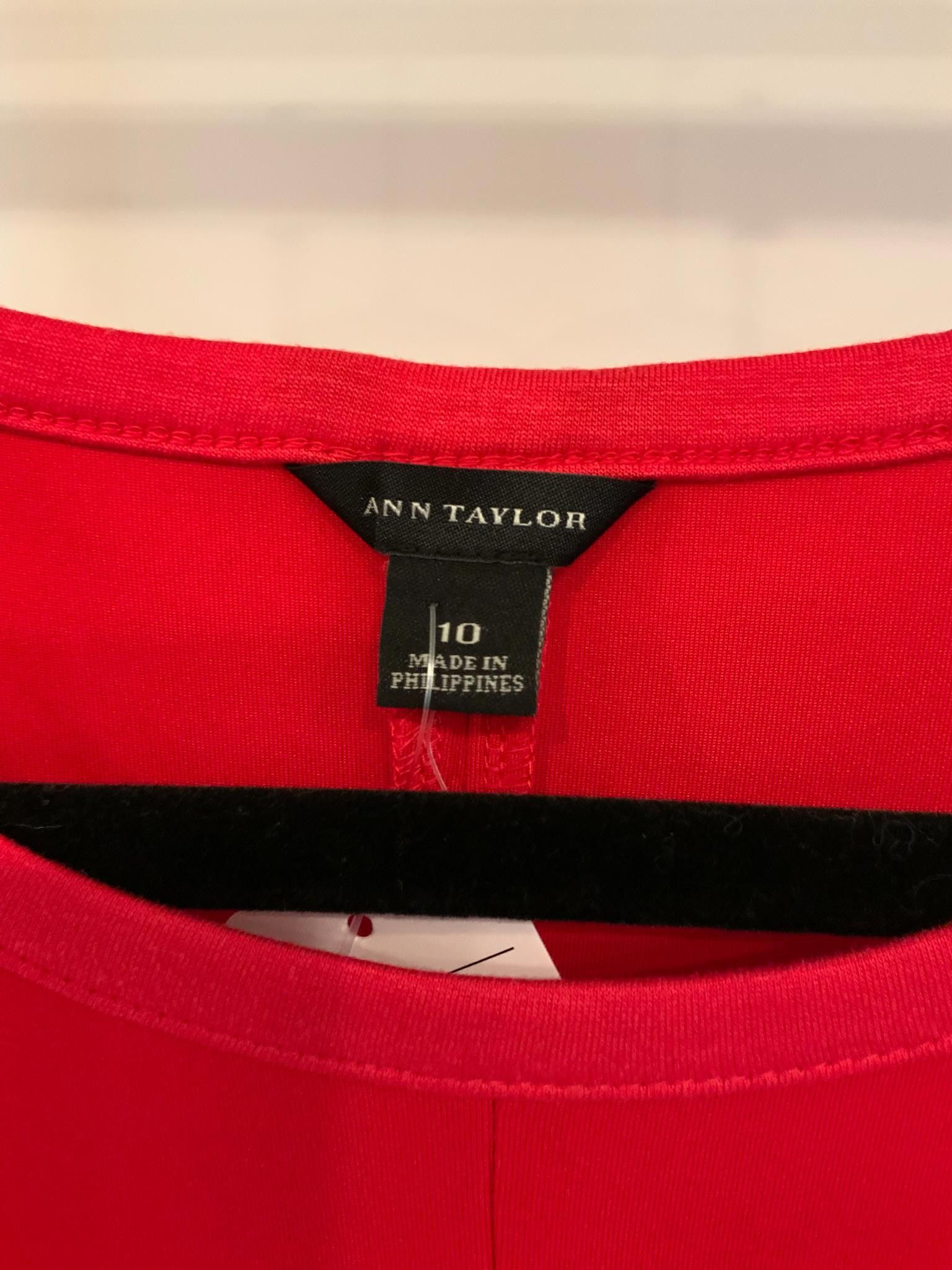 Ann Taylor Ann Taylor Red Pleated Dress - Size 10 Size L / US 10 / IT 46 - 3 Thumbnail