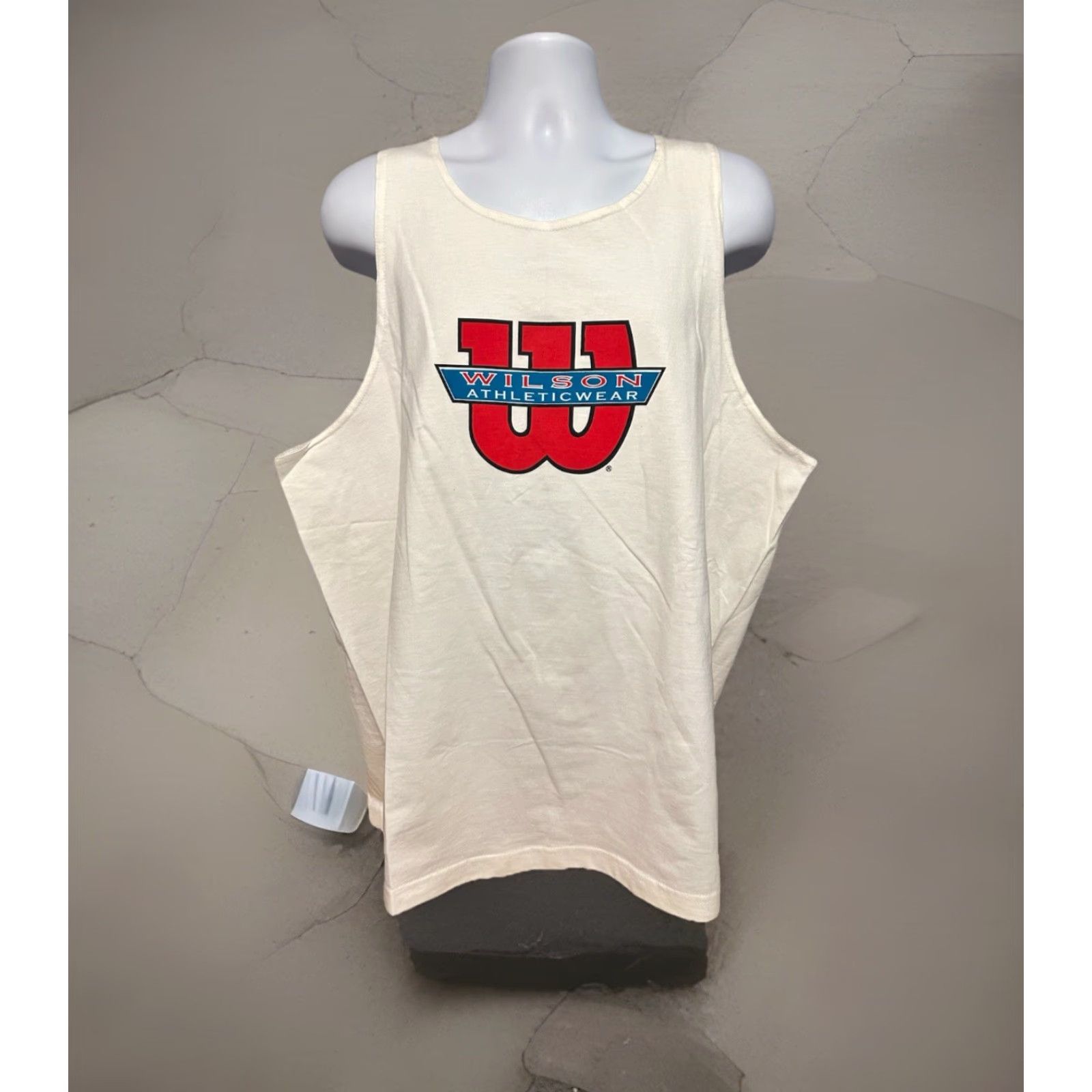 Wilson VINTAGE Wilson Athletic wear Tank Top Men XL White Logo 80s Sports Gym T-Shirt Sleeveless Regular Fit Crew Neck NWT Dead Stock 1983 Style#5008 US Made Size US XL / EU 56 / 4 - 6 Thumbnail