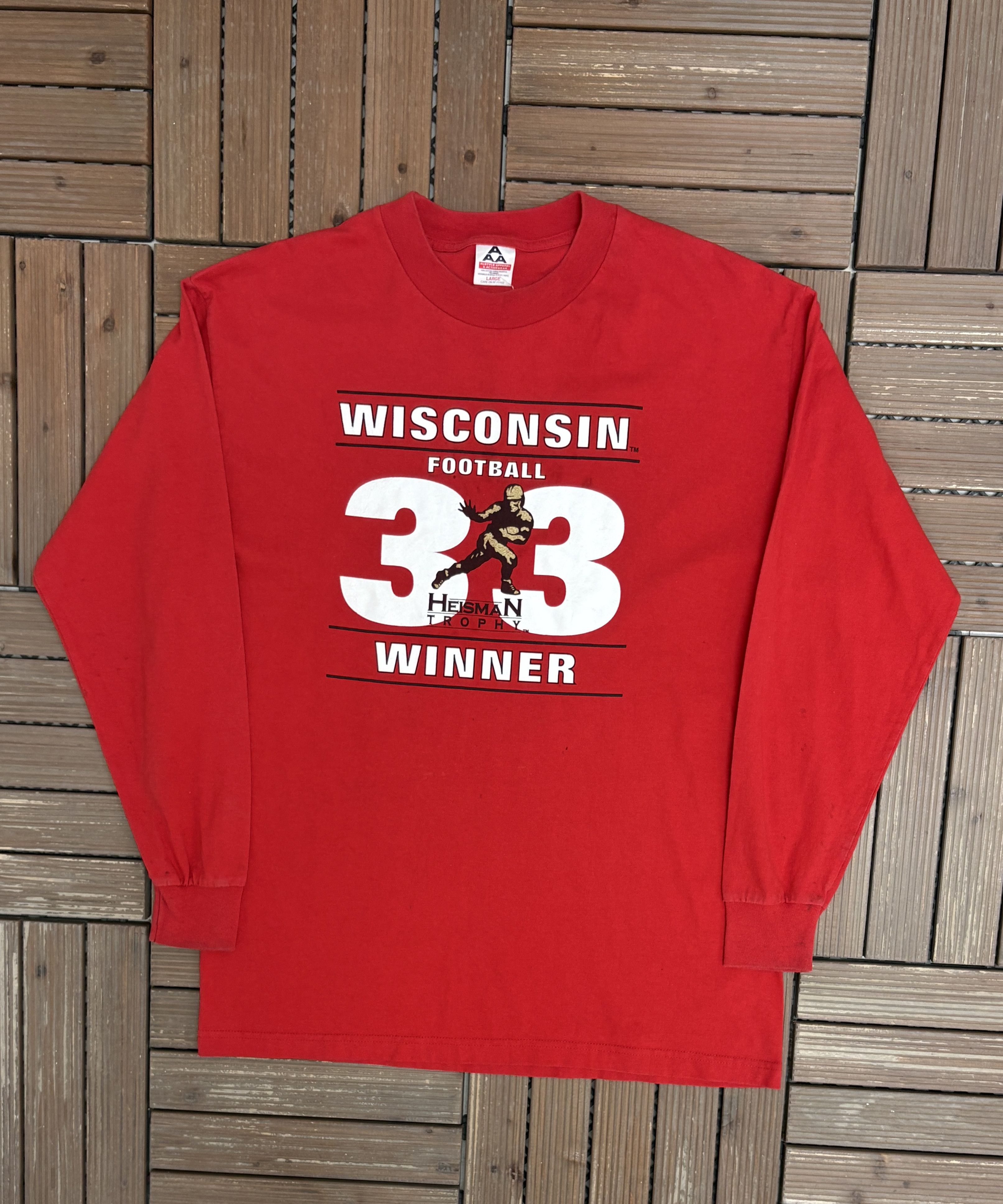 Vintage Wisconsin Badgers Ron Dayne Heisman Vintage Long Sleeve Size US L / EU 52-54 / 3 - 1 Thumbnail