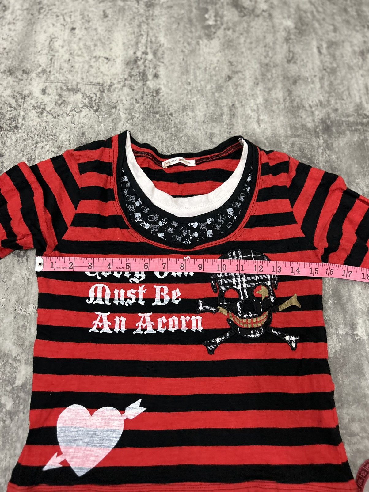 14th Addiction × Hysteric Glamour × If Six Was Nine Sucure Pomme Skull Red Stripe Black Long Shirt Size US XS / EU 42 / 0 - 10 Thumbnail