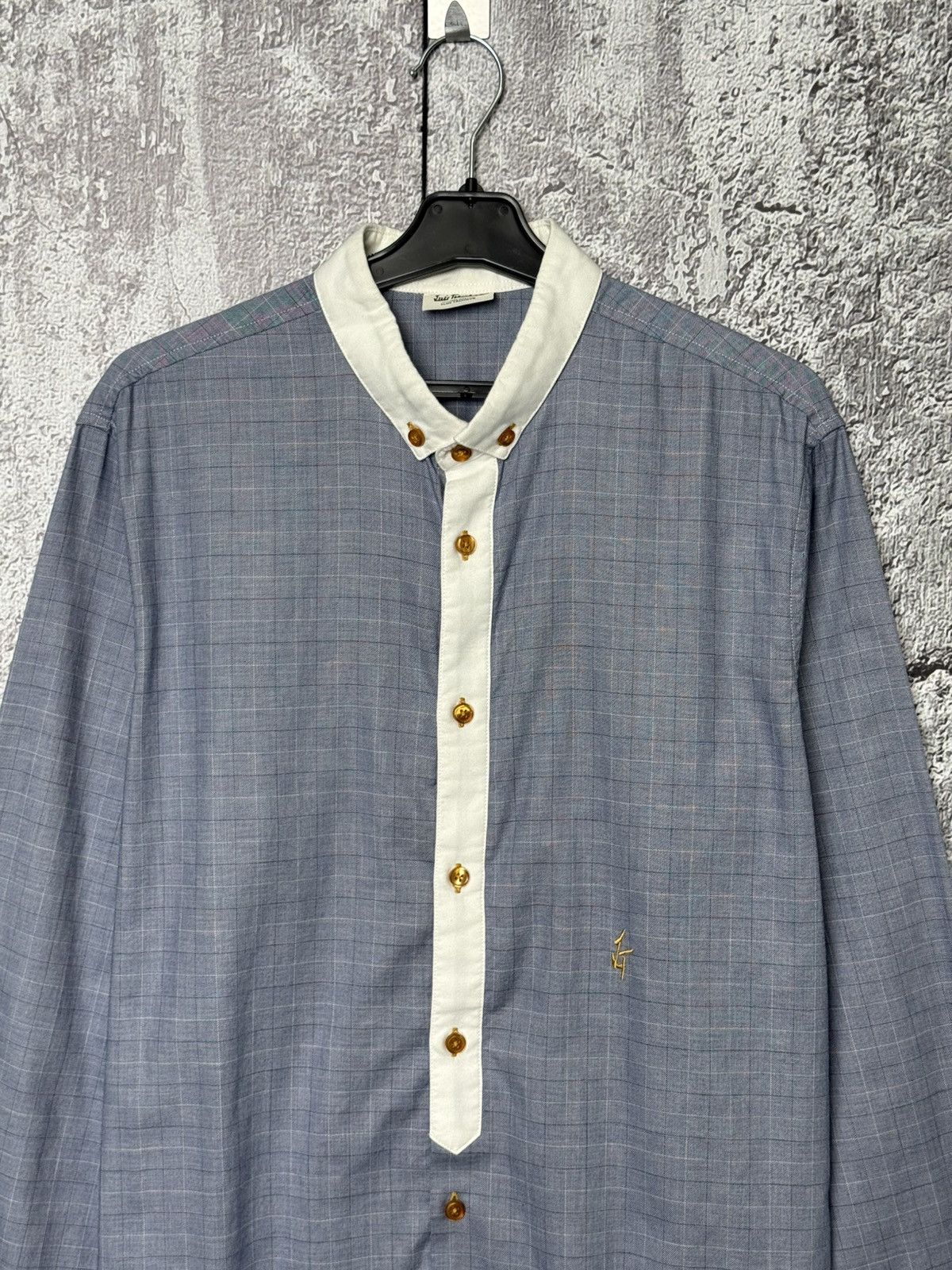 Lui's Luis Trenker Check Long Sleeve Button Shirt Contrast Collar Size US L / EU 52-54 / 3 - 2 Thumbnail