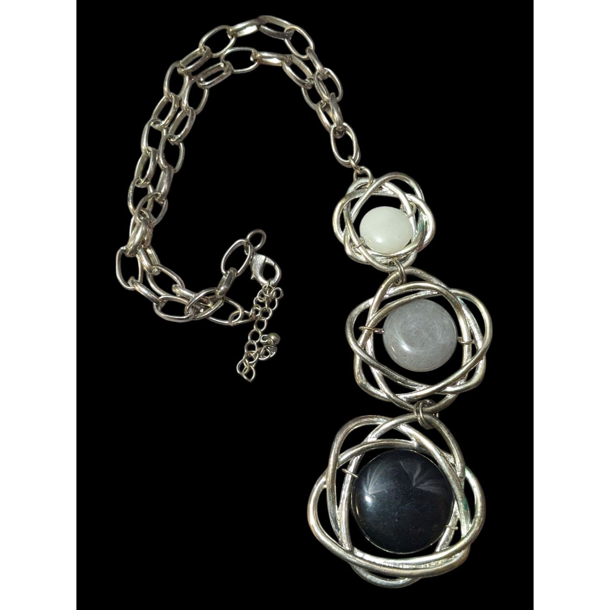 Other Graduating Grey Scale Gemstone Knot Pendant Necklace Size ONE SIZE - 1 Thumbnail