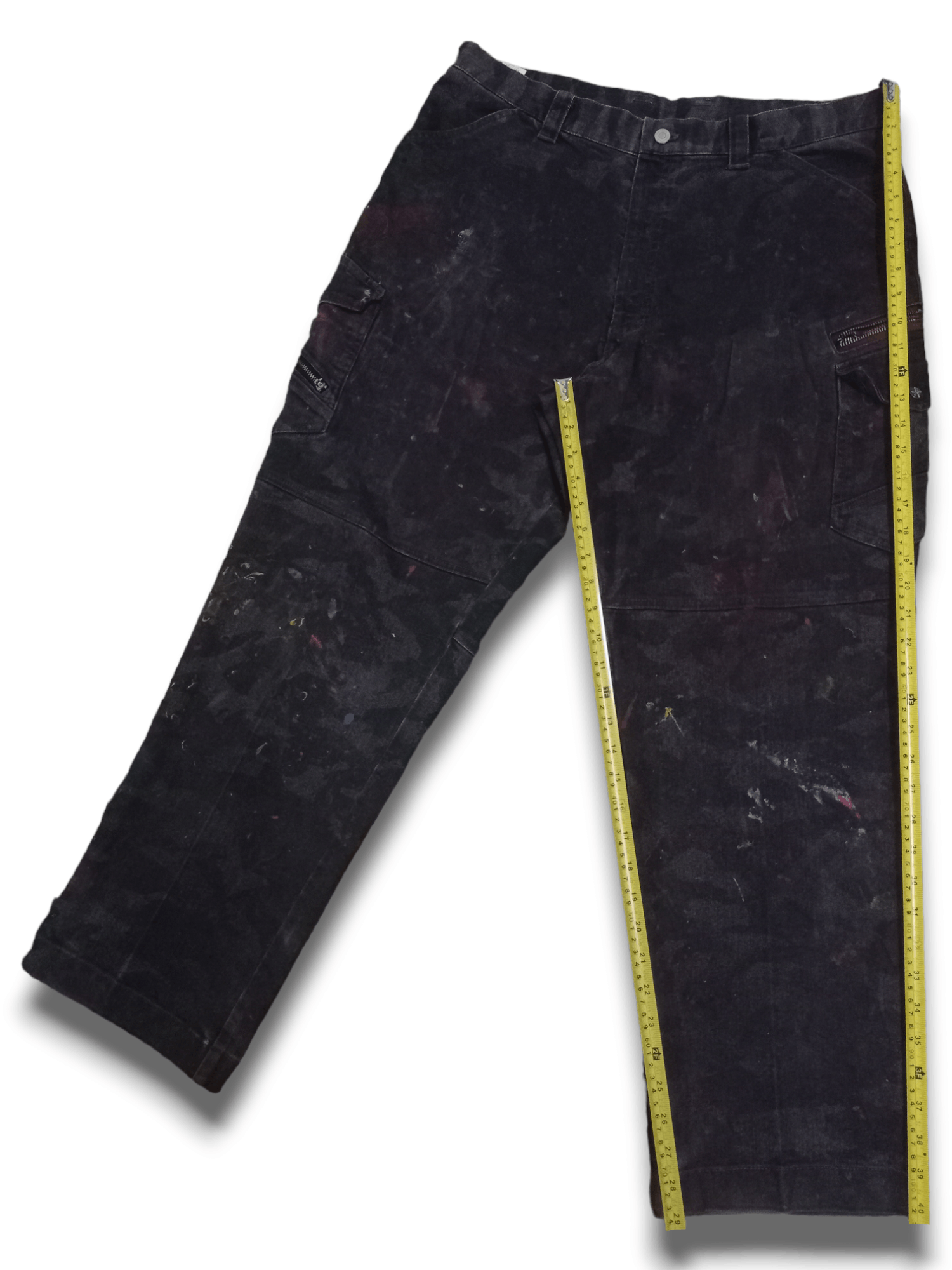 Japanese Brand Vintage Japanese Brand Painted Cargo Baggy Denim Pants Size US 34 / EU 50 - 12 Thumbnail