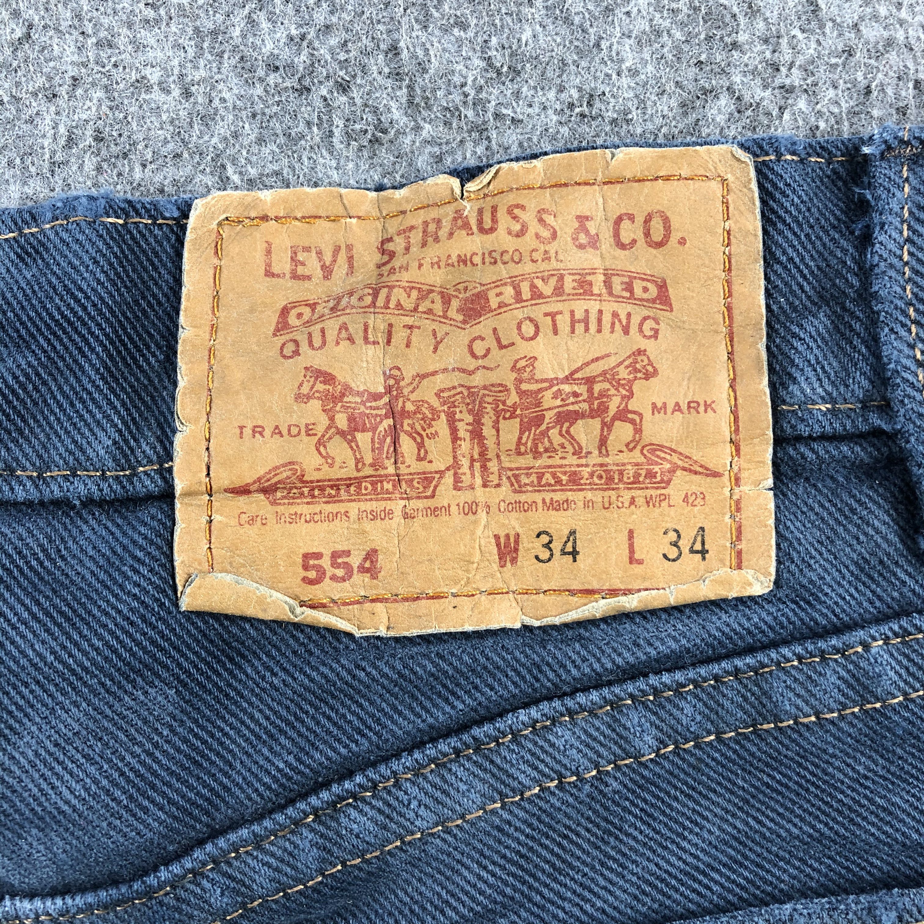 Levi's 90s Vintage Blue Wash Levis 554 Jeans-J2178 Size US 33 - 5 Thumbnail