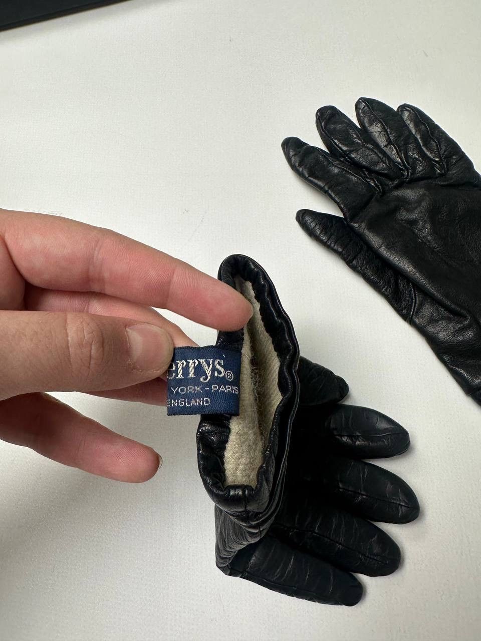 Burberry 90s Burberrys Vintage Rare Leather Womens Gloves Size ONE SIZE - 6 Thumbnail