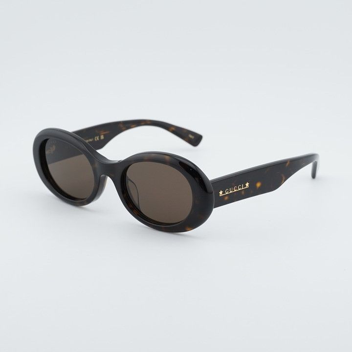 Gucci Gucci GG1587SA 002 Sunglasses Dark Havana Oval Frame, Brown Size ONE SIZE - 1 Thumbnail