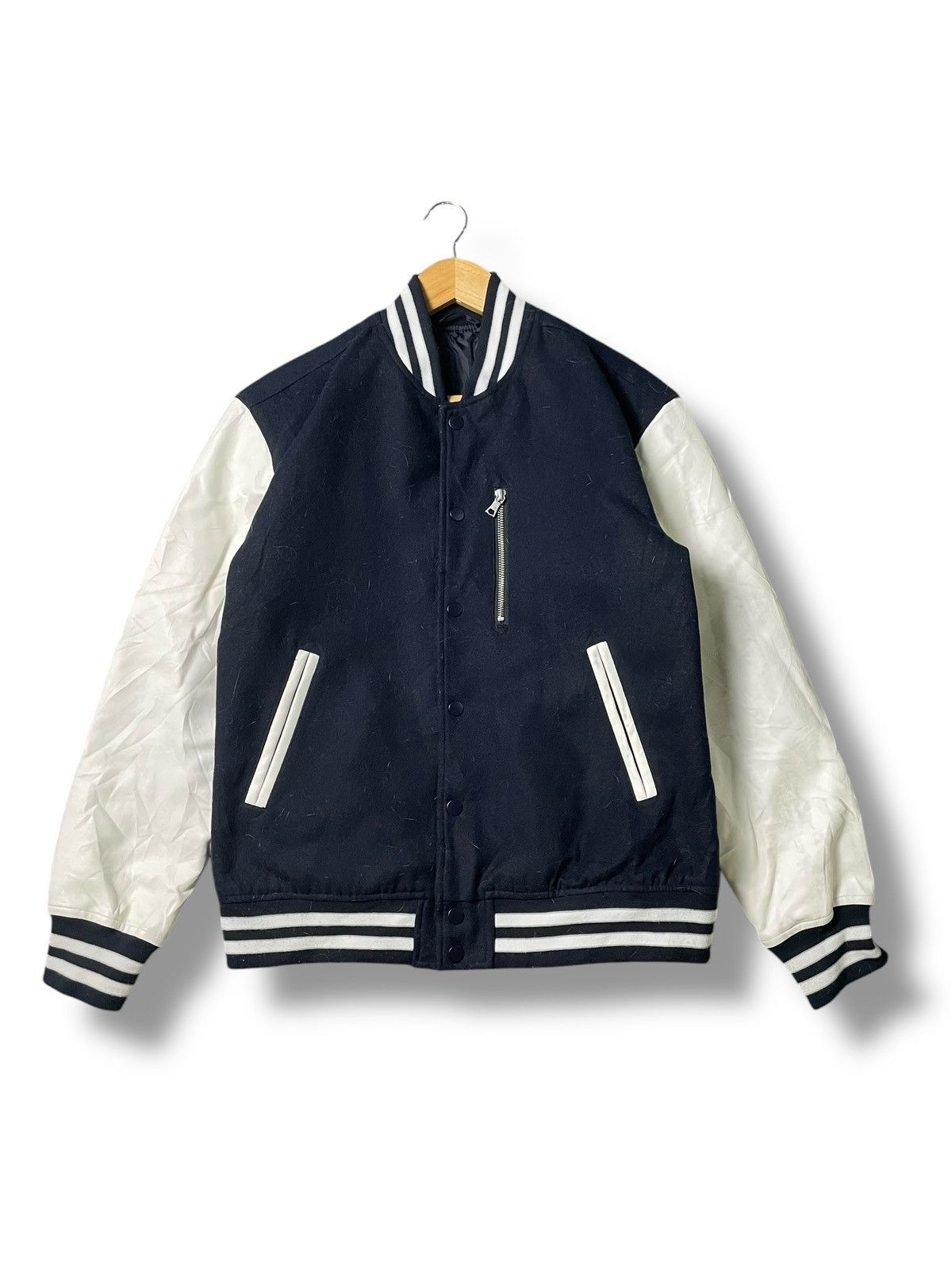 GU × Japanese Brand × Vintage GU Brand Varsity Leather Jacket (98) Size US M / EU 48-50 / 2 - 1 Thumbnail