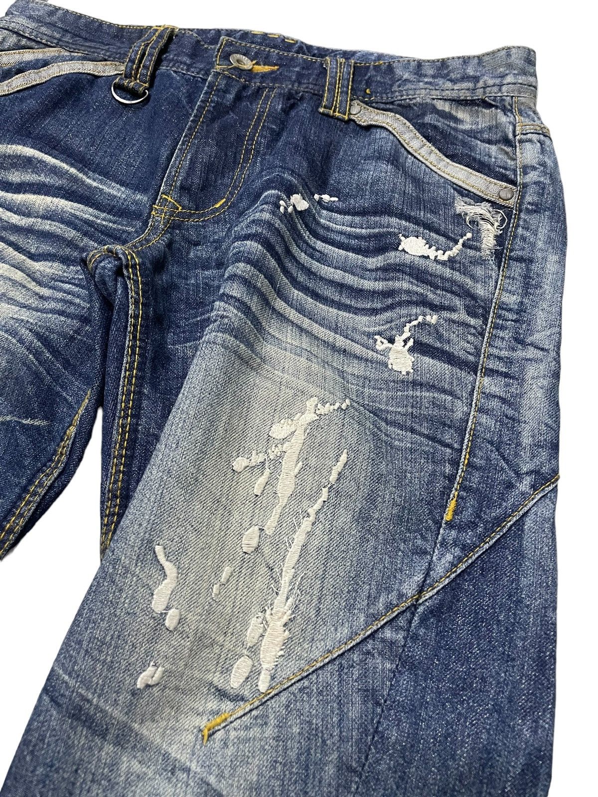 HIDEAWAYS × Hysteric Glamour Hideaway Nicole Muddy Wash Heavy Whiskers Flared Jeans Size US 30 / EU 46 - 11 Thumbnail