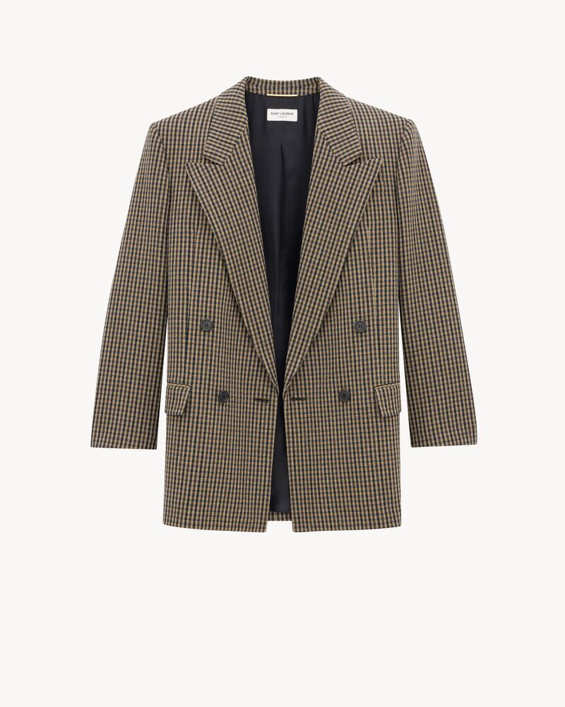 Saint Laurent Paris o1b1hav111125 Double-breasted Jacket in Multicolor Size L / US 10 / IT 46 - 3 Thumbnail