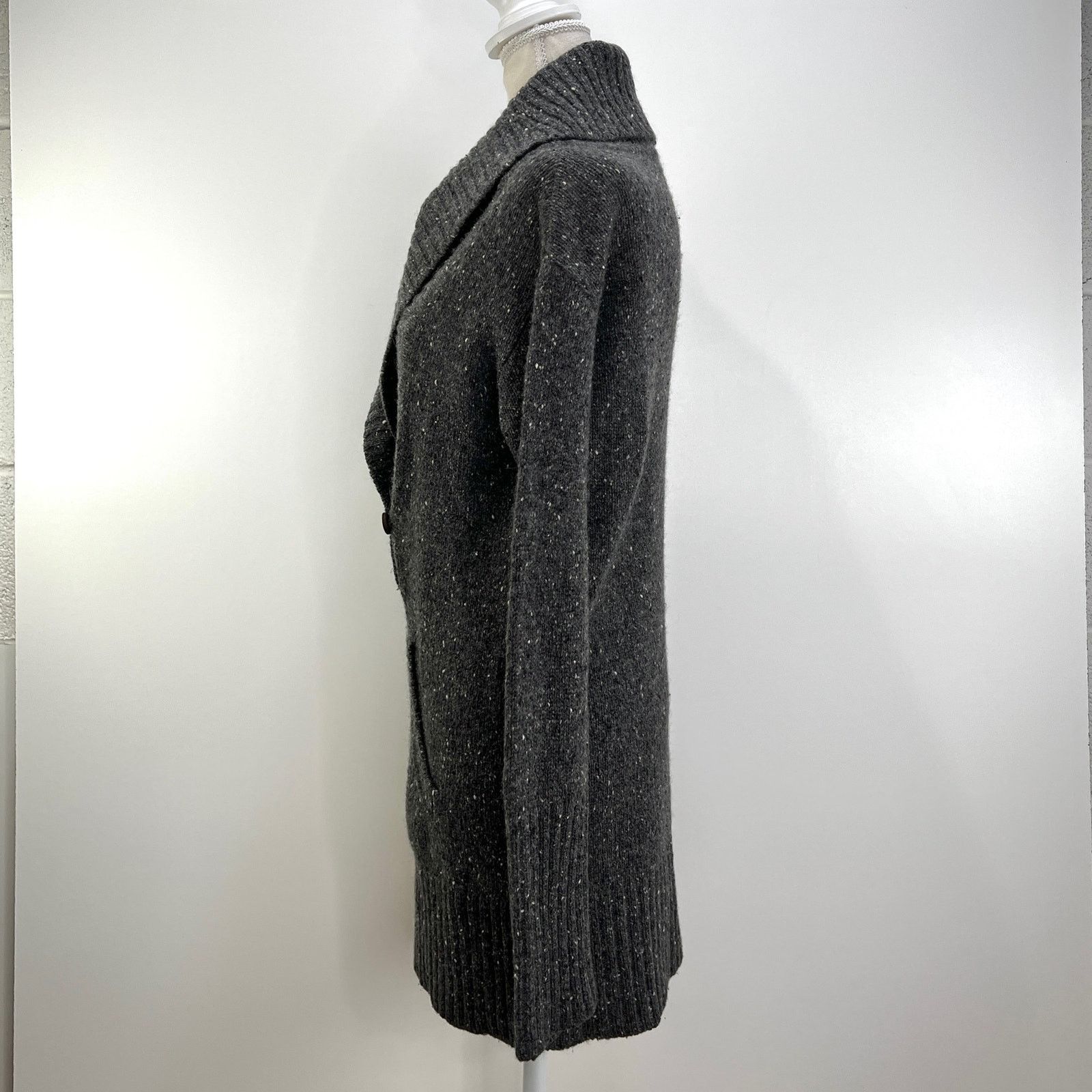 Vince Vince Cashmere Knit Shawl Collar Tunic Sweater Gray Size S / US 4 / IT 40 - 4 Thumbnail