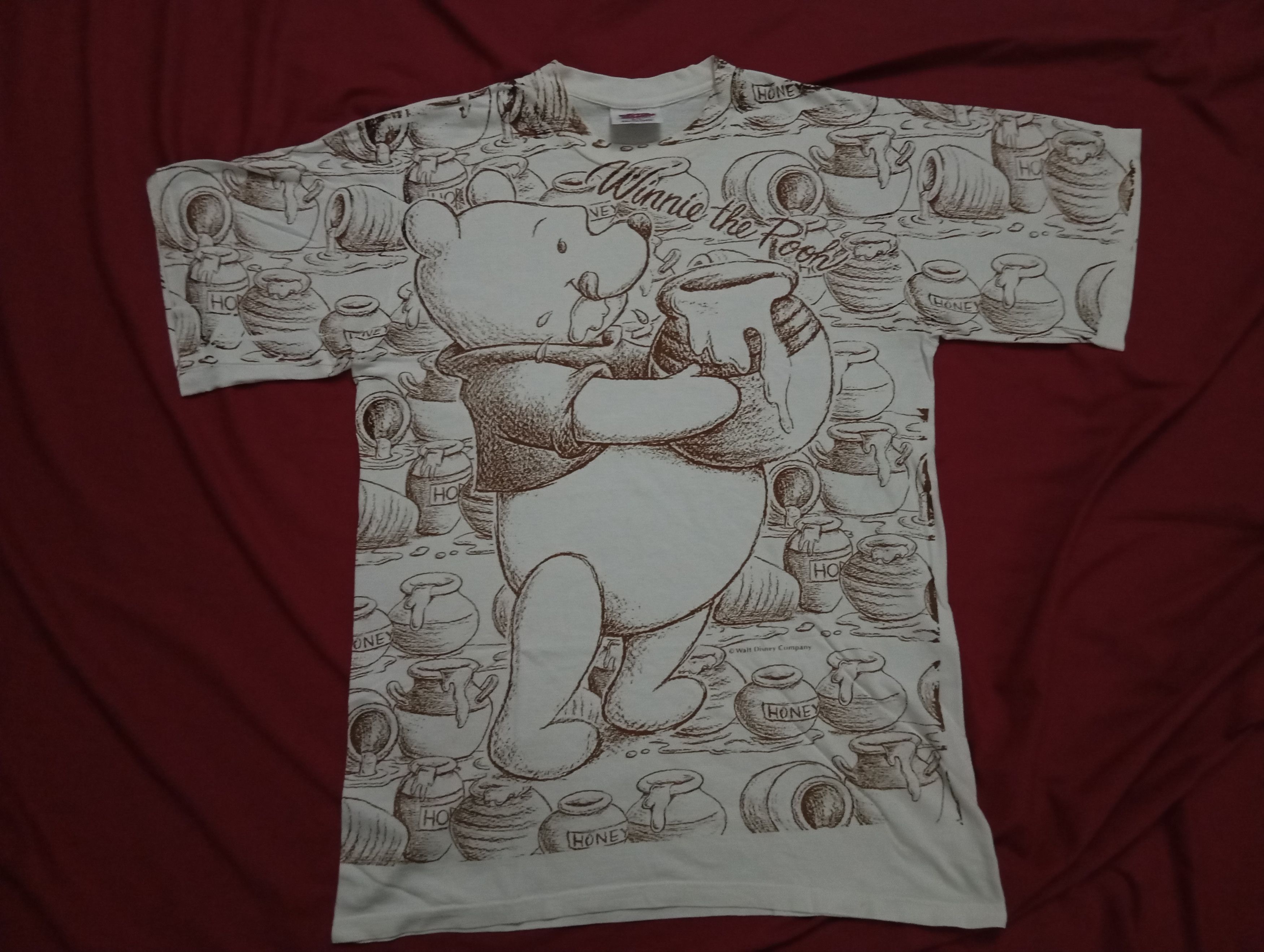 Vintage VTG 90s Winnie The Pooh 🍯 AOP fullprint Cartoon Size US L / EU 52-54 / 3 - 2 Thumbnail