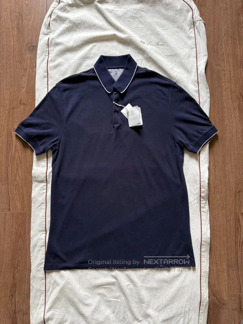 Brunello Cucinelli Brunello Cucinelli Blue Short Sleeve Polo. Size US XL / EU 56 / 4 - 1 Thumbnail