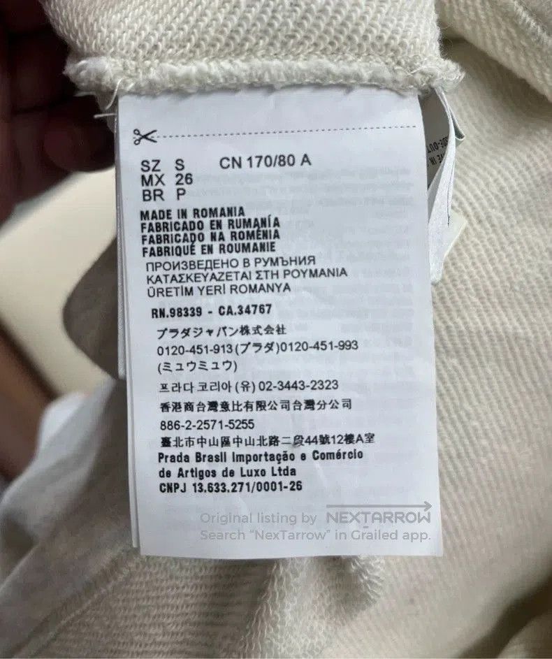 Prada Prada Gray Logo Striped Cuff Hoodie. Size US S / EU 44-46 / 1 - 4 Thumbnail
