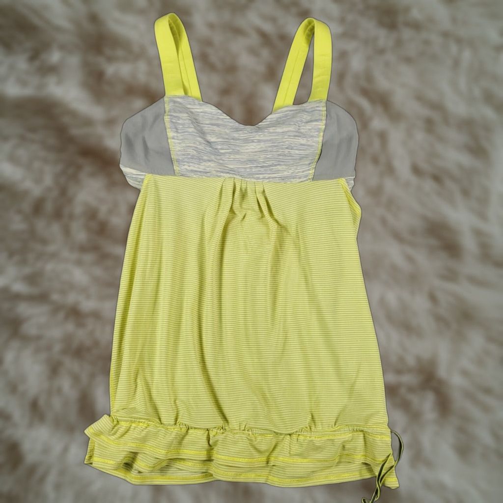 Lululemon Lululemon Tank Top Womens Size 6 Yellow Back On Track Top Active Ladies Shirt Tank Womens 6 Yellow Activewear Casual Fashion Sports Size M / US 6-8 / IT 42-44 - 1 Thumbnail