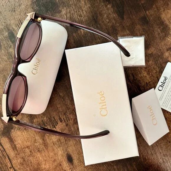 Chloe Chloe oversized Bordeaux cateye arrow sunglasses Size ONE SIZE - 9 Thumbnail
