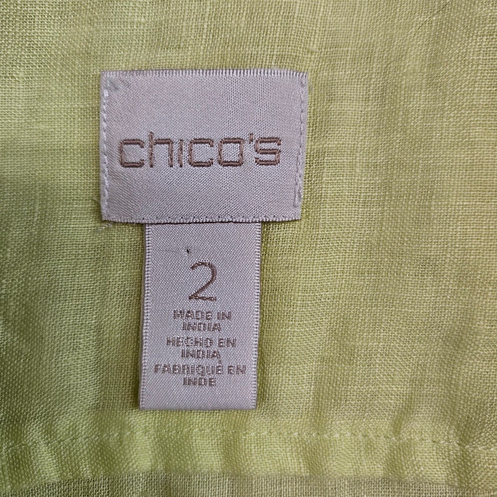 Vintage VINTAGE Chico's Womens Linen Button Up Top L Yellow Tabbed Sleeves Shirt Womens Large Yellow Sleeve Tabs Size L / US 10 / IT 46 - 6 Thumbnail